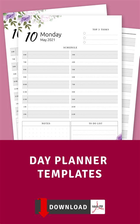 Simple Day Planner is an easy to use template that has an intuitive