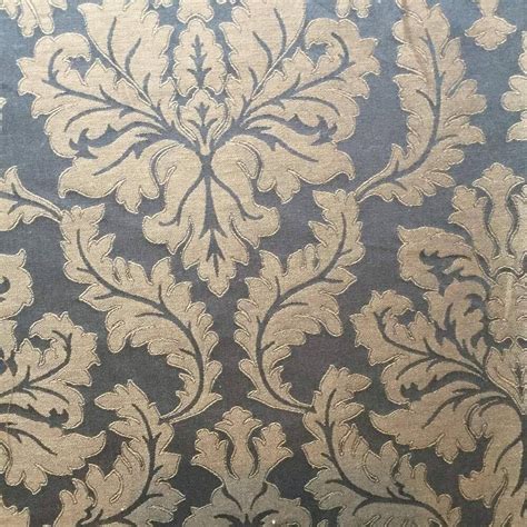 Brown Foliage Damask Home Decor Fabric Reversible 54 Wide By The