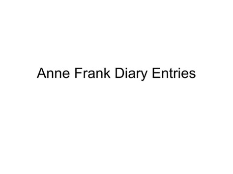 Anne Frank Diary Entries Spring Lake Park Schools
