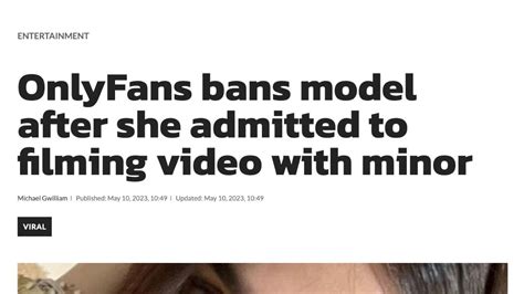 Only Fans Model Banned After Filming With A Minor Youtube