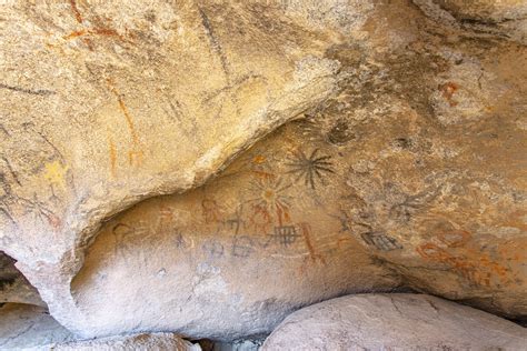 Native American Cave Paintings In The Anza Borrego Desert Blue Sun Cave