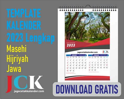 Template Kalender 2023 Lengkap Gratis Masehi Hijriyah And Jawa File