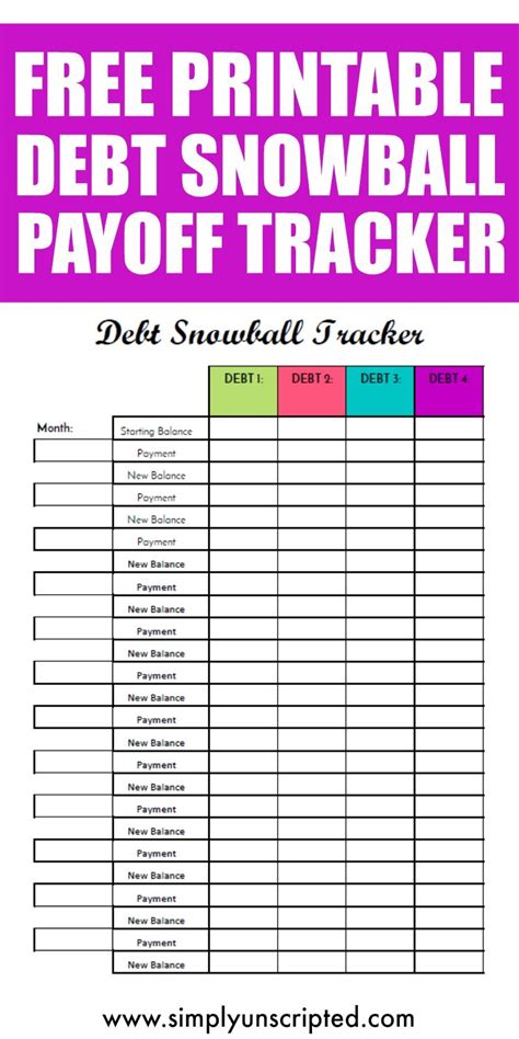Free Printable Debt Snowball Worksheet Printable
