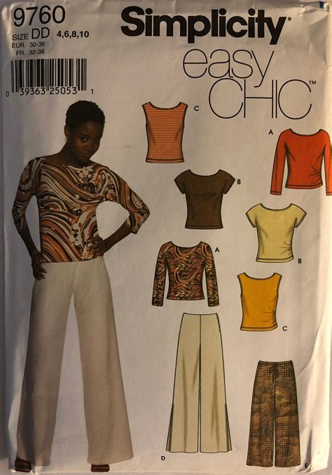 Oop 9760 Simplicity 2001 Easy Chic Misses Pants And Etsy
