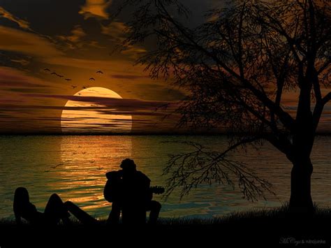Hd Wallpaper Romantic Sunset Love Couples 1920x1080 Wallpaper Flare