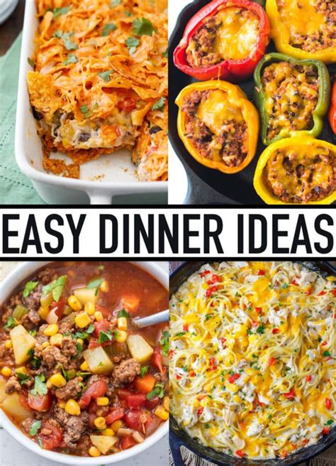 Nuke a few potatoes for baked, steam some fresh broccoli or saute some green beans, and you got dinner in about an hour. Easy Dinner Ideas - BEST EASY DINNER RECIPES!!