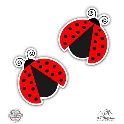 Ladybugs Set Of 2 2 Each Vinyl Stickers For Car Laptop I Pad Phone