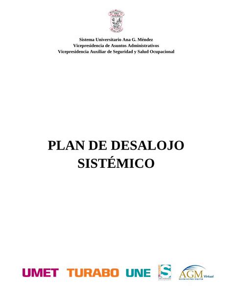 Pdf Plan De Desalojo SistÉmico · Dos Rutas E Incluya