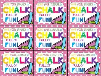 End of Year Gift Tag (Hope Your Summer is Chalk-Full of Fun) | TpT