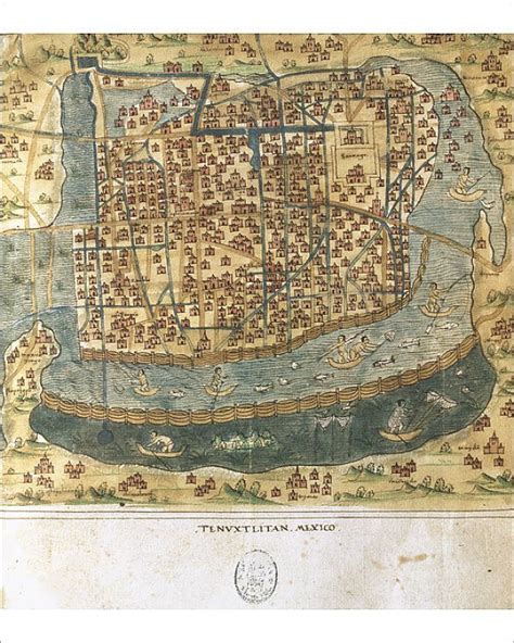 Photograph Map Of Tenochtitlan Mexico 1560 By Alonso De Santa Cruz