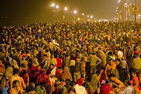 Huge Crowd Of Hindu Pilgrims Near Sangam Kumbh Mela 2013 Stock Photo