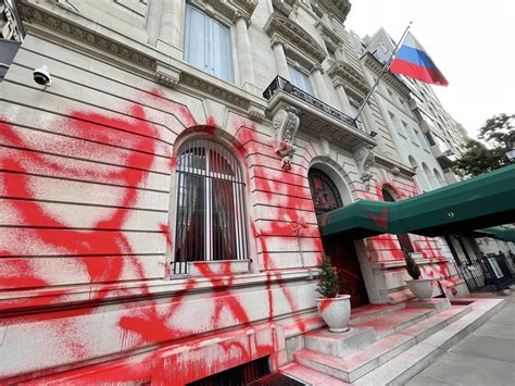 Russian Consulate Building On Upper East Side Doused In Red Paint In