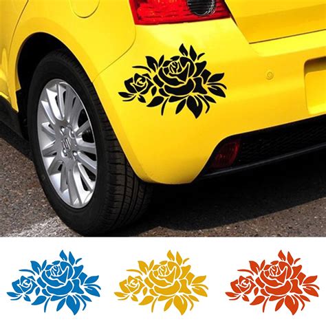Flower Car Stickers Cover Scratches Vehicle Bumper Window Decal And