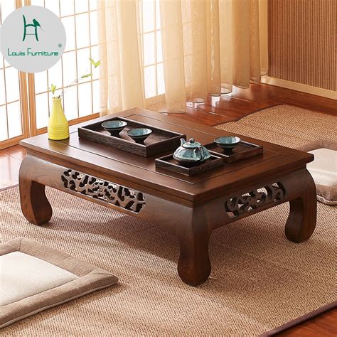 Louis Fashion Japanese Style Tatami Table Floating Window Old Elm Wood