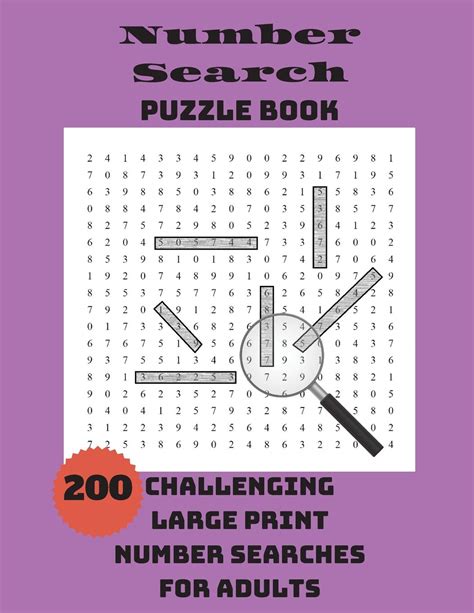 Number Search Puzzle Book 200 Challenging Large Print Number Searches
