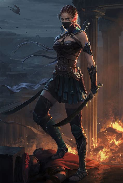 Pathfinder Kingmaker Portraits Fantasy Female Warrior Warrior Woman