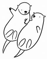 Otter Coloring Otters Printablecolouringpages sketch template