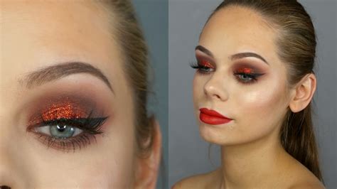Red Christmas Glam Makeup Tutorial Youtube