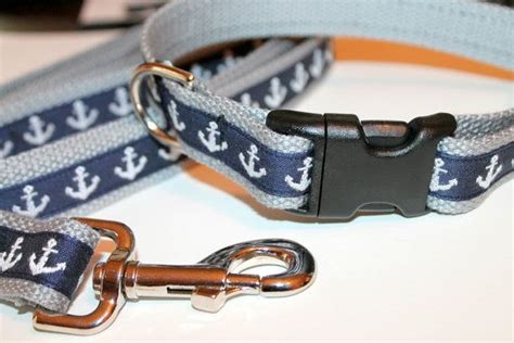 Anchor Dog Collars Nautical Dog Collar Grey Dog By Cinchbelts Dog