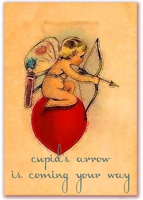 Cupids Arrow Is Coming Your Way Vintage Recycled V Card Valentines