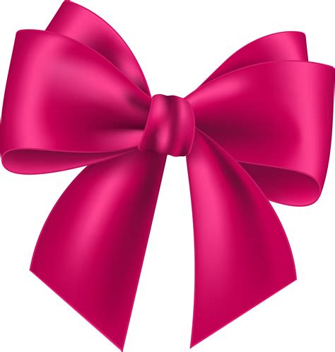 Download Hd Bow Clipart Fuschia Pink Ribbon Bow Png Transparent Png