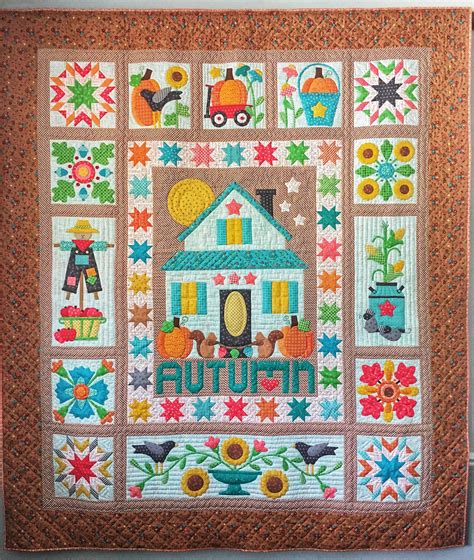 Autumn Love Handmade Quilt Designed By Lori Holt 74x84hand Appliquéd