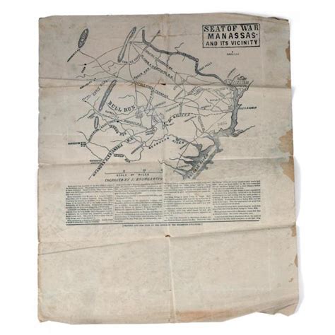 Rare Confederate Map Seat Of War Manassas And Its Vicinity Lot 33
