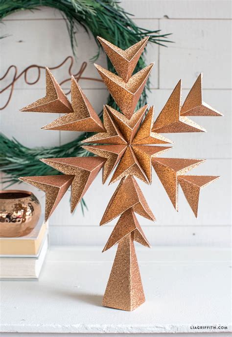 Video Glitter Paper Star Tree Topper Diy Christmas Tree Topper