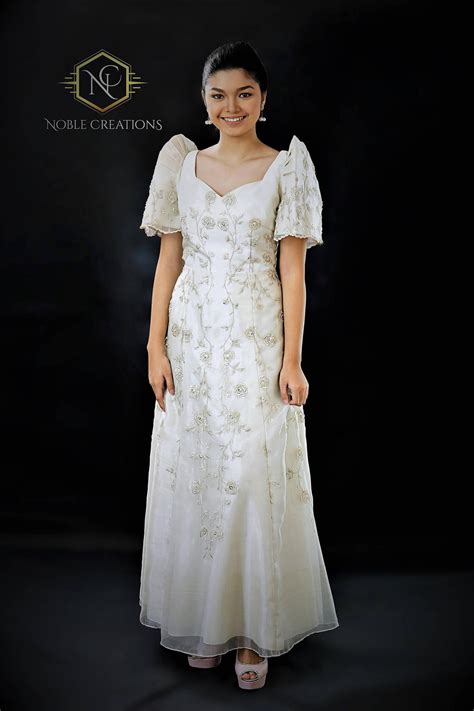 filipiniana dress embroidered mestiza gown filipino barong etsy filipiniana dress modern