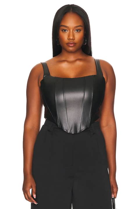 Remi X Revolve Ali Faux Leather Corset Top Shop The Remi Bader X