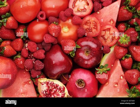 Red Fruits And Vegetables Stock Photo Alamy