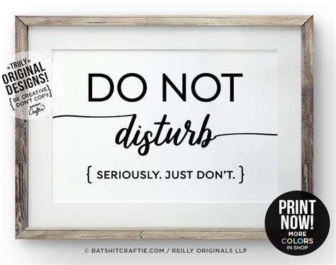 Funny Do Not Disturb Sign Printable Seriously Just Dont Office Etsy