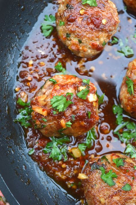 Asian Pork Meatballs With Ginger Honey Sauce