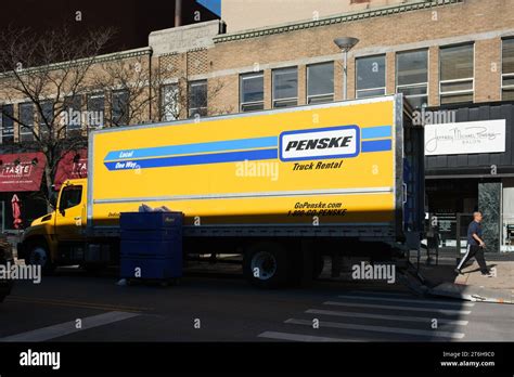 Penske Truck Rental truck in downtown Ann Arbor Michigan USA Stock