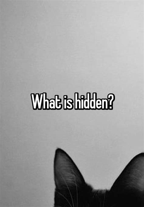 What Is Hidden