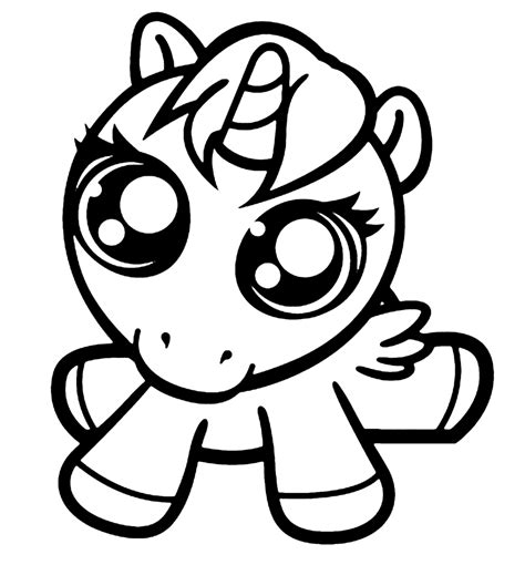 Super Cute Baby Unicorn Coloring Page Coloringrocks