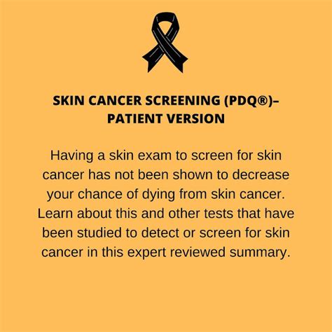 Skin Cancer Screening Pdq Patient Version General Medical Information