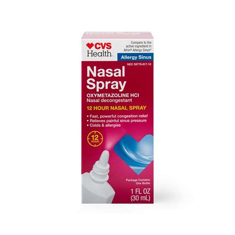 Cvs Health Sinus Nasal Spray Oxymetazoline Hcl Nasal Decongestant 1