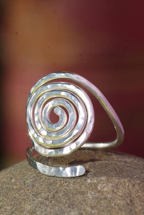 Hand Made Spiral Design Silver Ring Hawaii Jewel By Toni Cordas