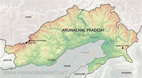 Arunachal Pradesh Map With Districts