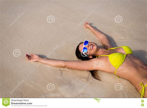 Happy Woman Enjoying Summer Vacation At The Beach Stock Image Image Of Caucasian Outdoor