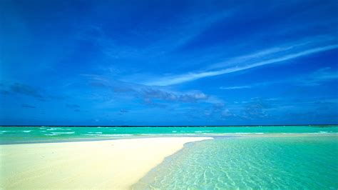 Blue Sea And Sandy Beaches Surrounded By Wallpaper 1920x1080 Download