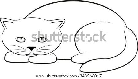This collection would be incomplete without the image of grumpy cat. Outline Cat Stock Vector 343566017 - Shutterstock