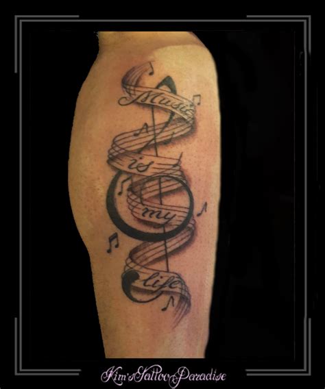 What kind of instruments can you get on a tattoo? notenbalk | Kim's Tattoo Paradise