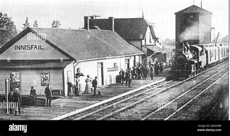 Railway Station In The 1890s Stock Photo Alamy