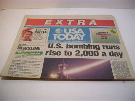 Usa Today Newspaper Vintage January 19 20 1991 Extra Us Bombing Usa