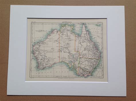 Home Décor Original 1887 Map Of Australia By Phillips And Hunt Antique