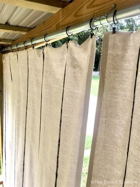 Diy Drop Cloth Curtains For Your Deck The Savvy Sparrow