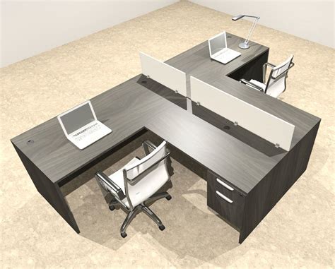 Two Person Modern Divider Office Workstation Desk Set Ot Sul Sp78 In