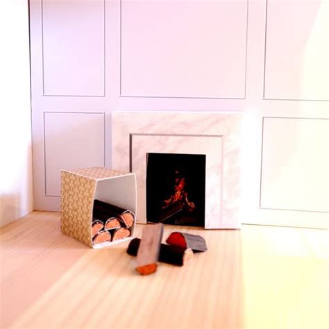 Make Your Own Dollhouse Fireplace And Firewood With Paper Paperish